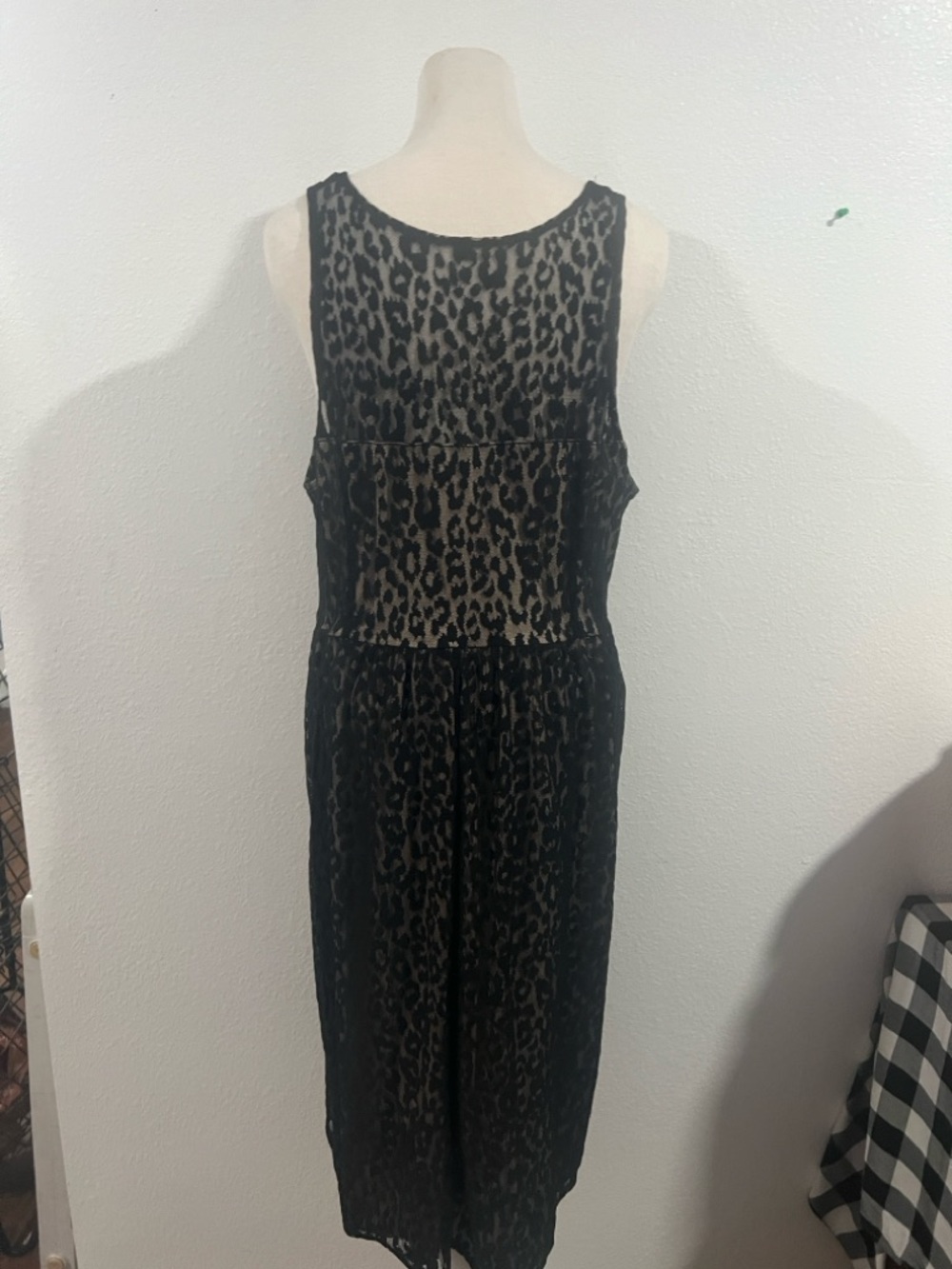 Lane Bryant Black and Tan Leopard Print Midi Dress